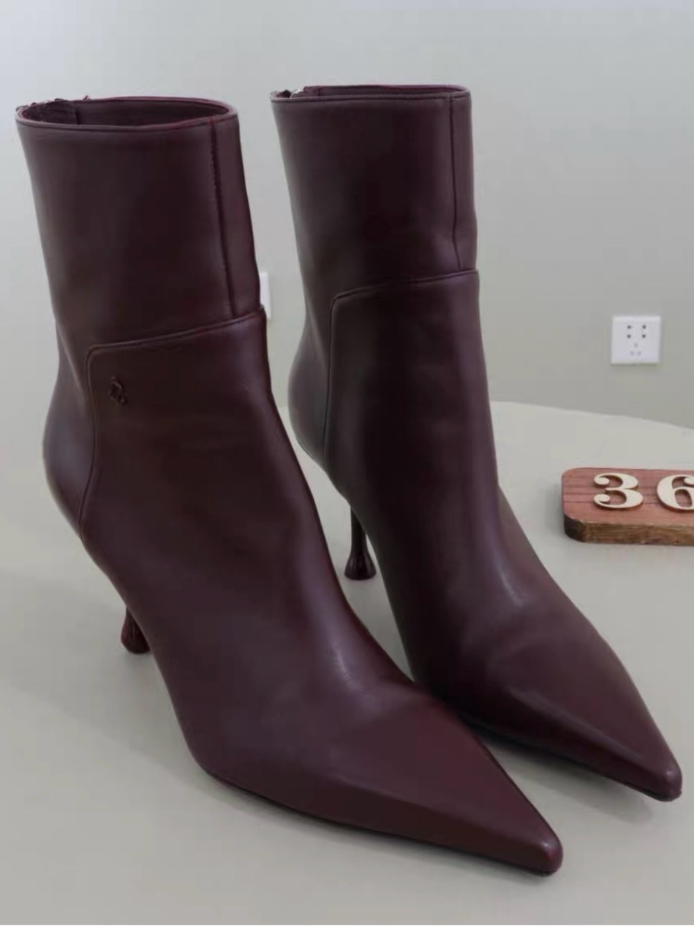 Jimmy Choo Burgundy Pointed Toe Ankle Boots